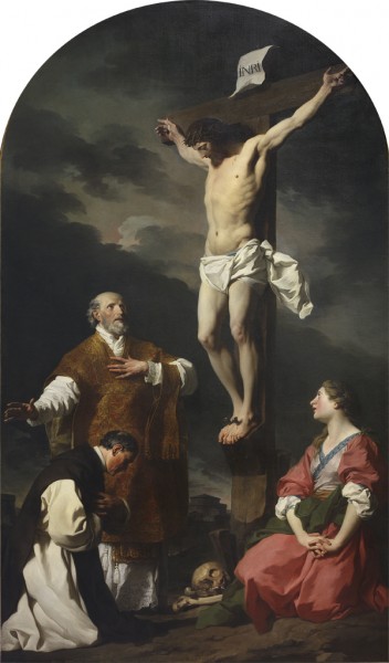 Cristo in croce tra Sant’Eusebio, San Filippo Neri e la Maddalena