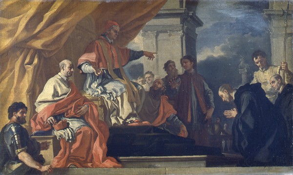 San Villibaldo chiede la benedizione di papa Gregorio III prima di recarsi ad evangelizzare i Sassoni