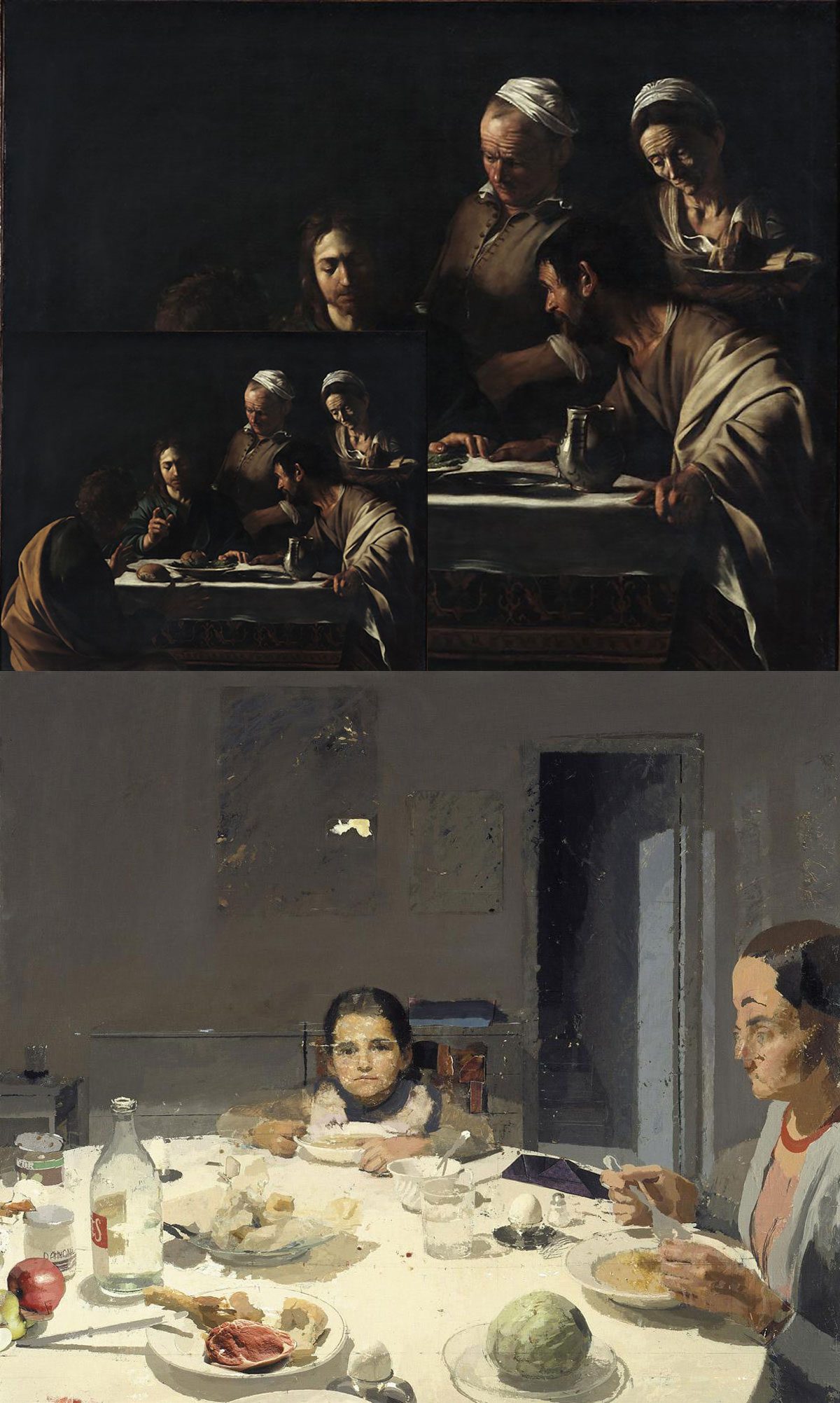 Antonio López García, Caravaggio. Cena per due, pittura della realtà