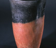 Black Topped Red Ware Beaker with Everted Rim