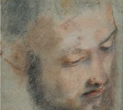 Studio di testa maschile di tre-quarti volta a destra (Cristo)