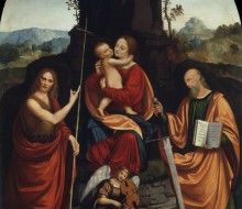 Madonna and Child with Saint John the Baptist, St. Paul and an Angel Musician
