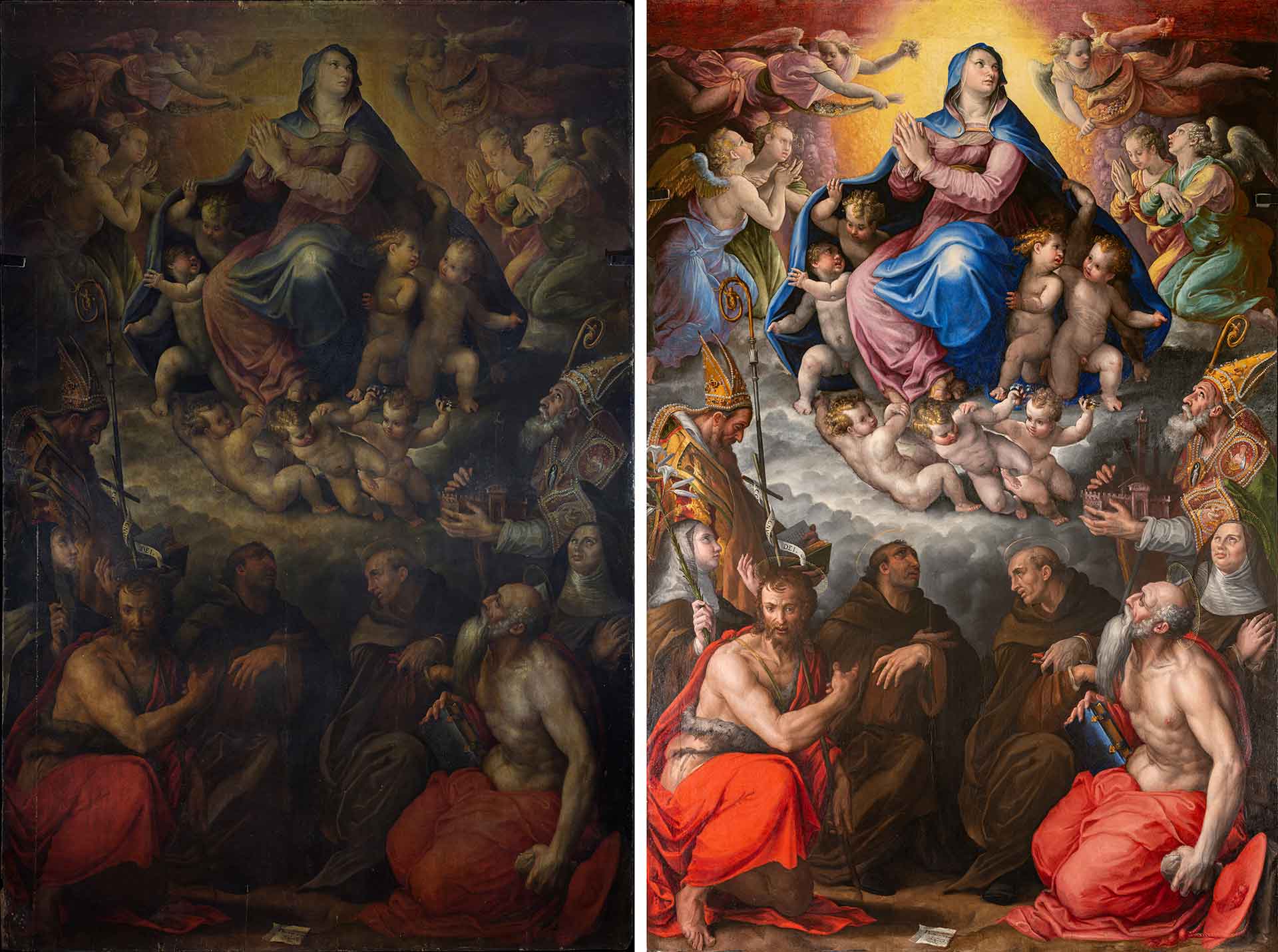  Il dipinto prima e dopo il restauro