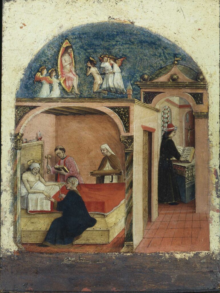 San Girolamo ammalato si vede fustigato davanti a Cristo