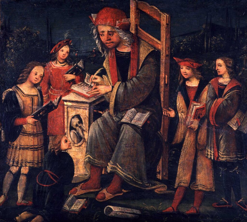A Teacher on His Chair with His Pupils