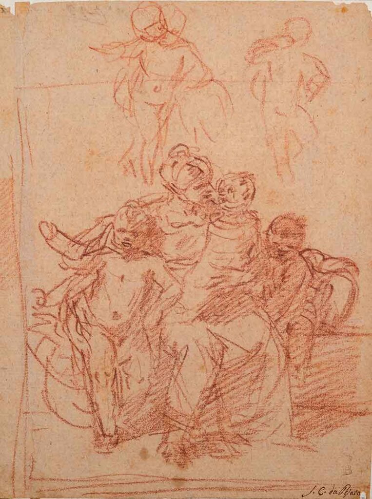 Studio per Allegoria della Carità e due schizzi di puttini