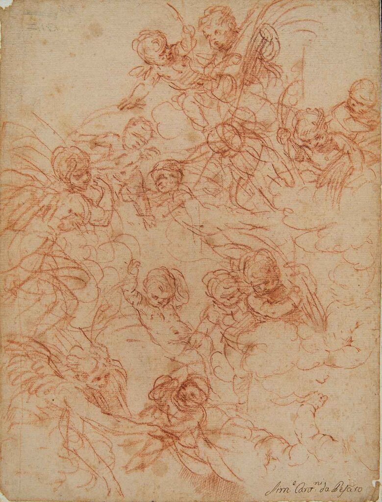 Studio di angioletti sulle nubi