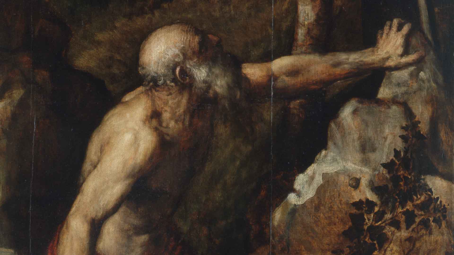 Dettaglio San Girolamo penitente di Tiziano