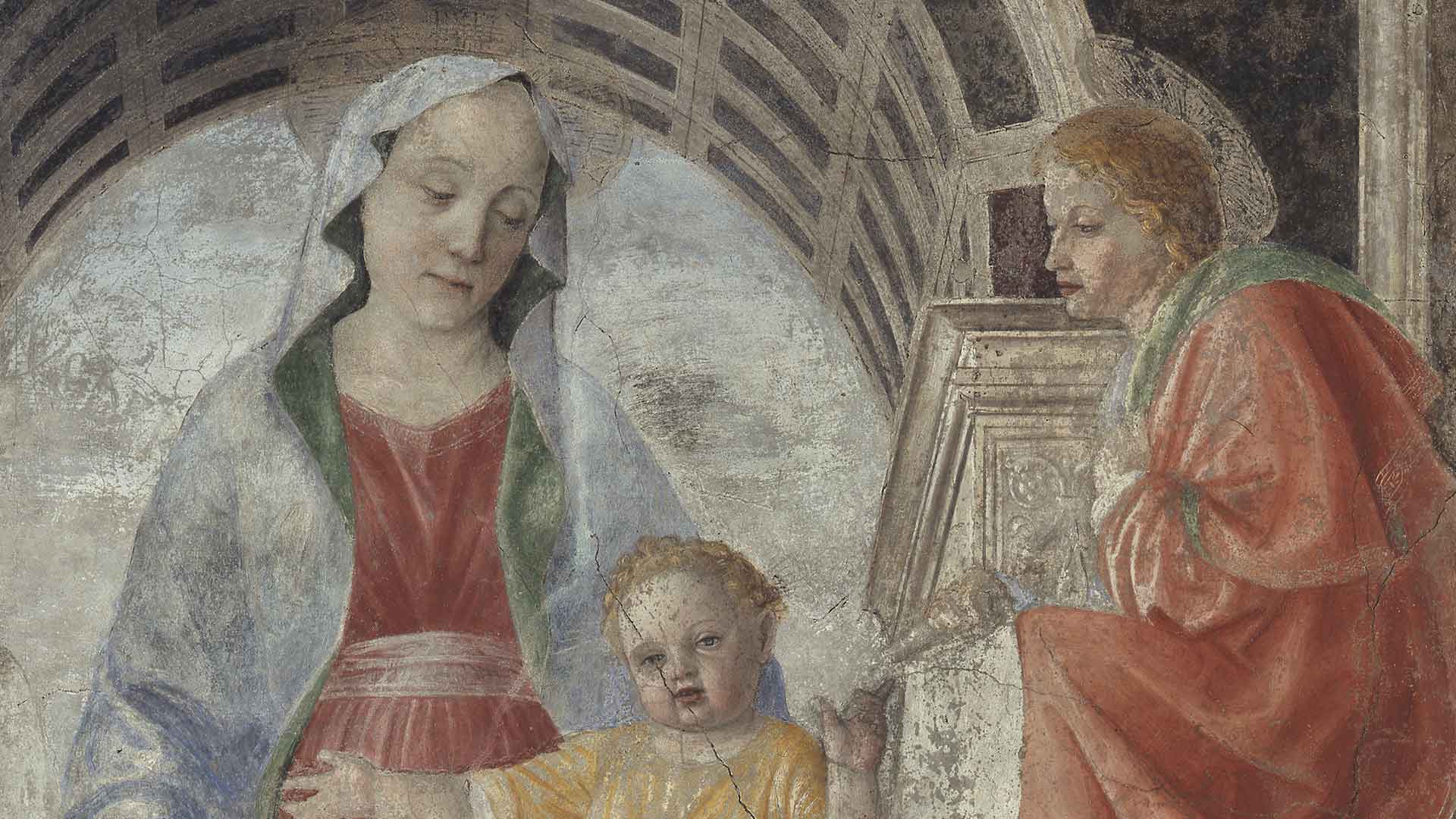 Dettaglio della Madonna con il Bambino di Vincenzo Foppa