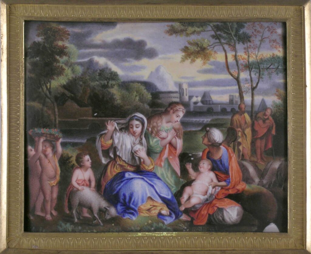 Sacra famiglia, Gesù che dona l’anello nuziale a Santa Caterina (da P. Bordon)
